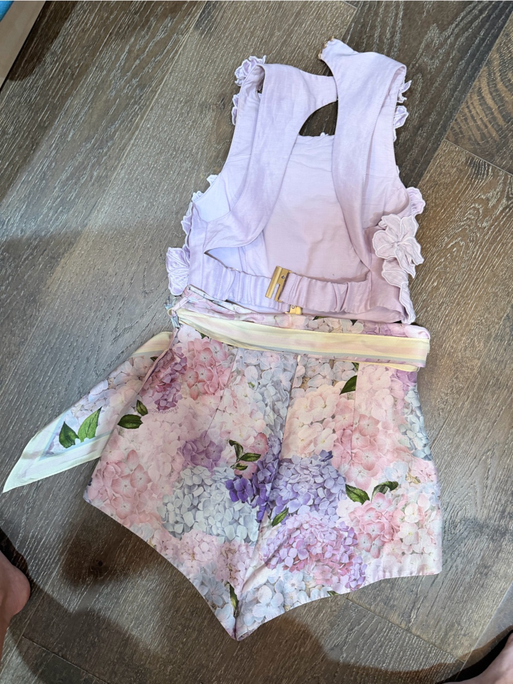 Zimmerman hydrangea silk short and Floral Ruffle Crop Top & Matching Shorts Set - Picture 7 of 7